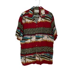 Vintage Kalaheo Hawaiian Shirt Red Cotton  Men's L USA